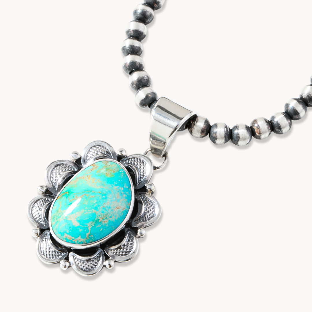 Hand-Stamped Turquoise Pendants