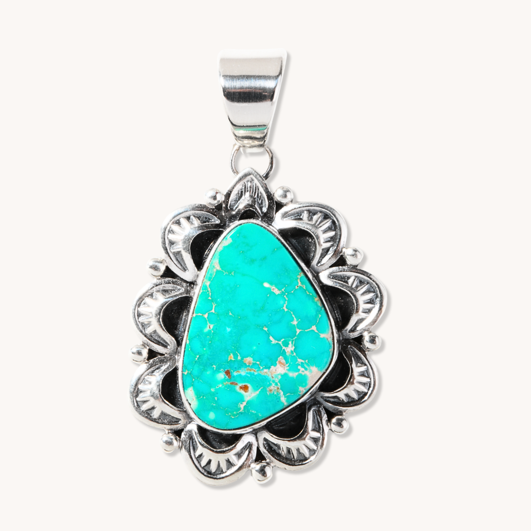 Hand-Stamped Turquoise Pendants