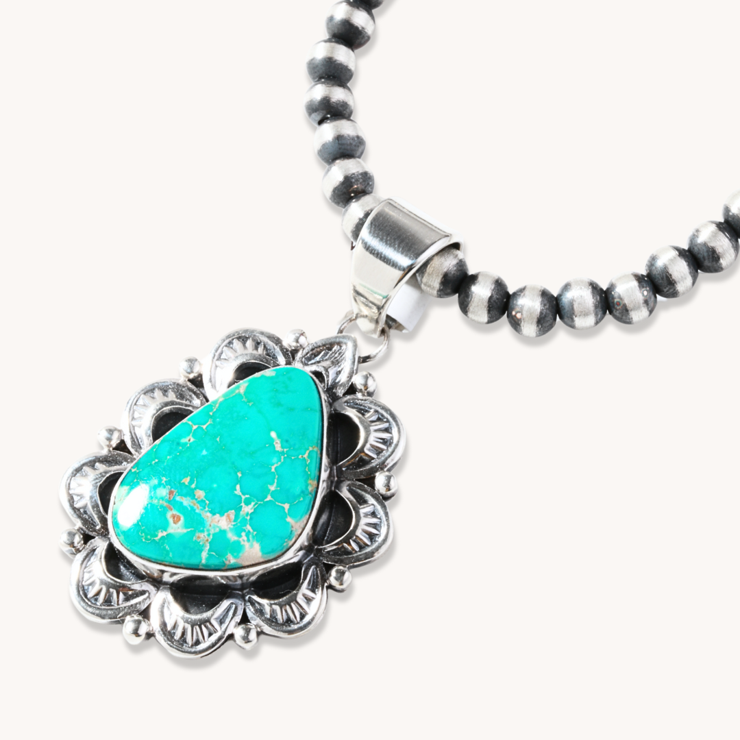 Hand-Stamped Turquoise Pendants