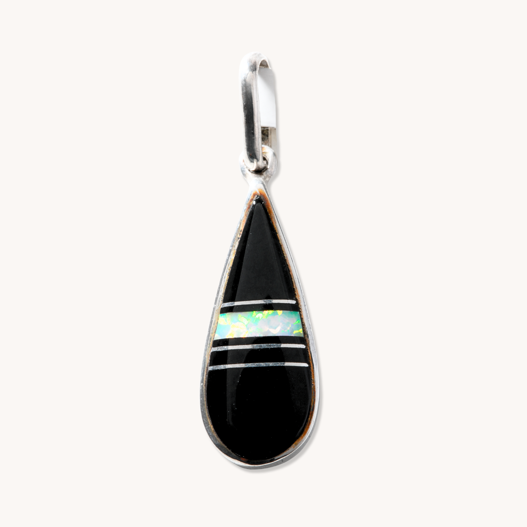 Jet & Opal Inlay Pendant