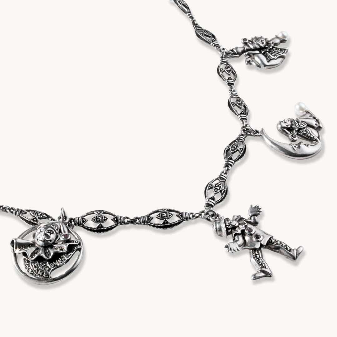 Harlequin Sterling Silver Charm Necklace