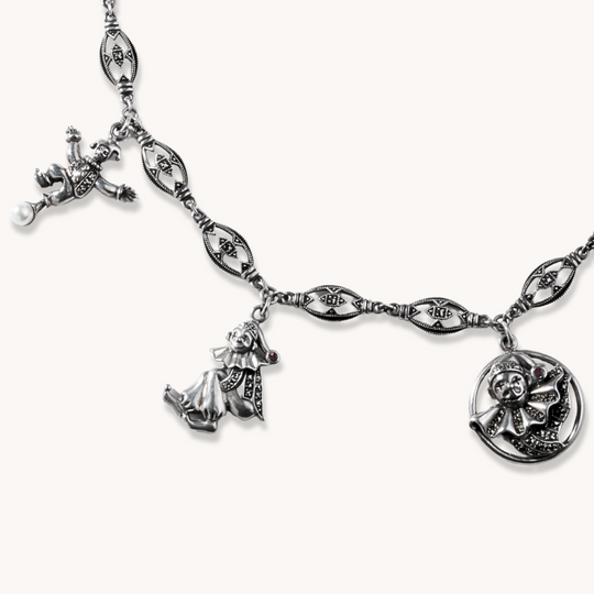 Harlequin Sterling Silver Charm Necklace
