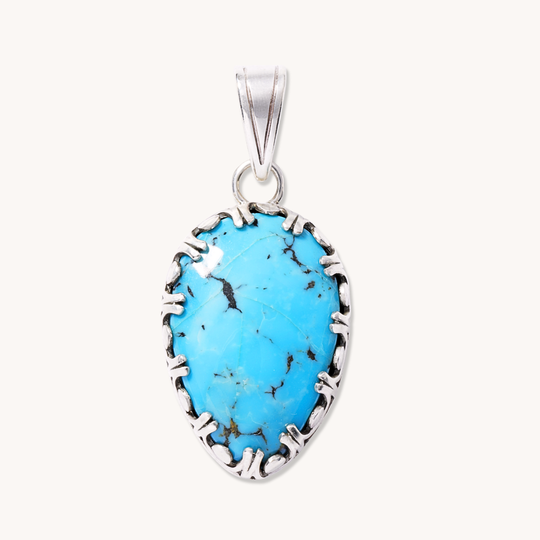 Turquoise Pendant with Pawprint Cutout