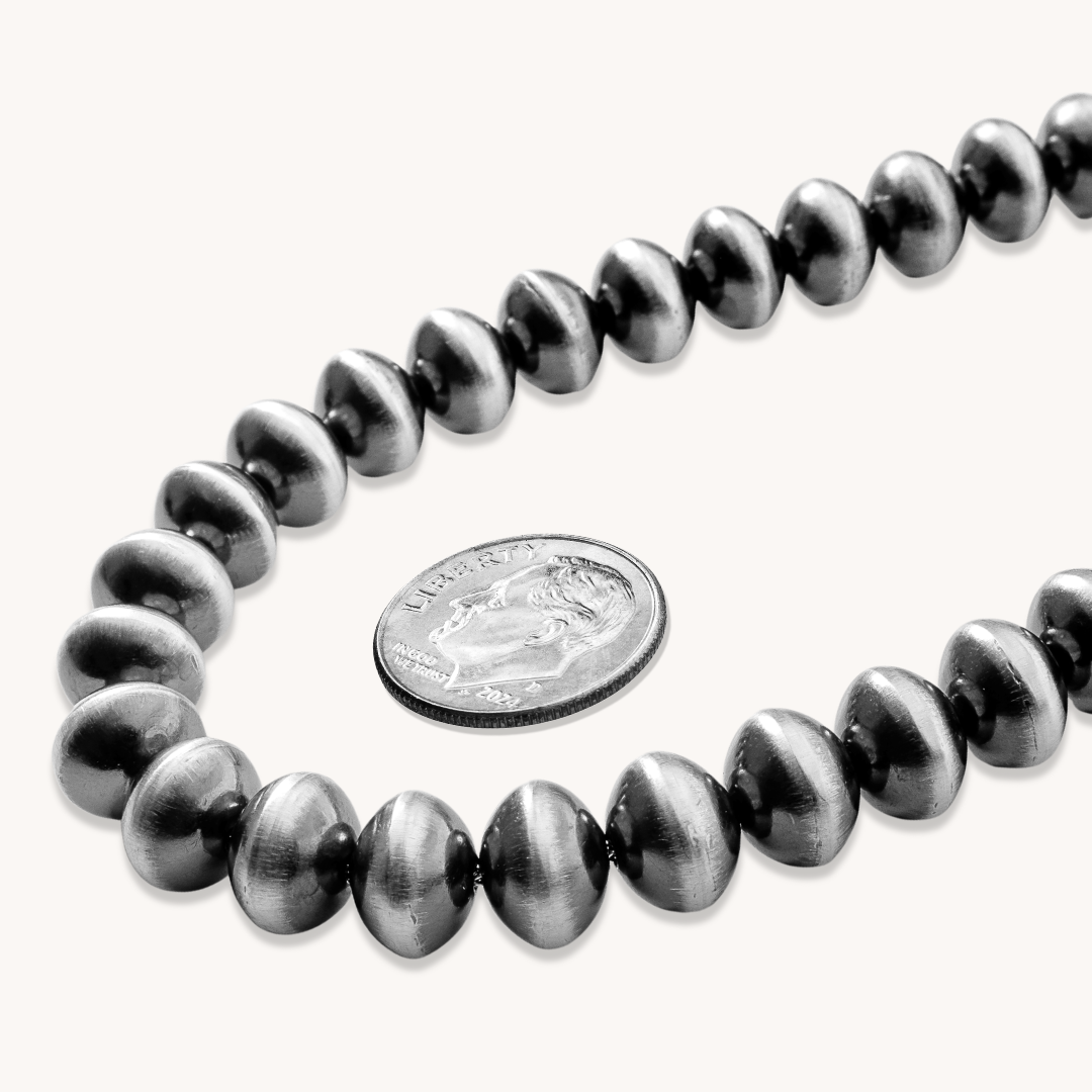 Handcrafted 10mm Navajo Pearls Beads Necklace