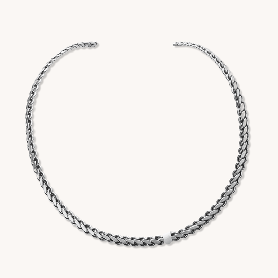 Braided Sterling Silver Bar Choker