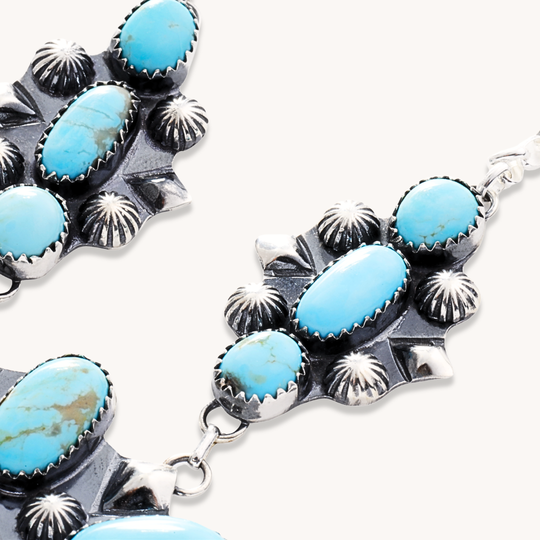 Turquoise Cluster Pendant Necklace