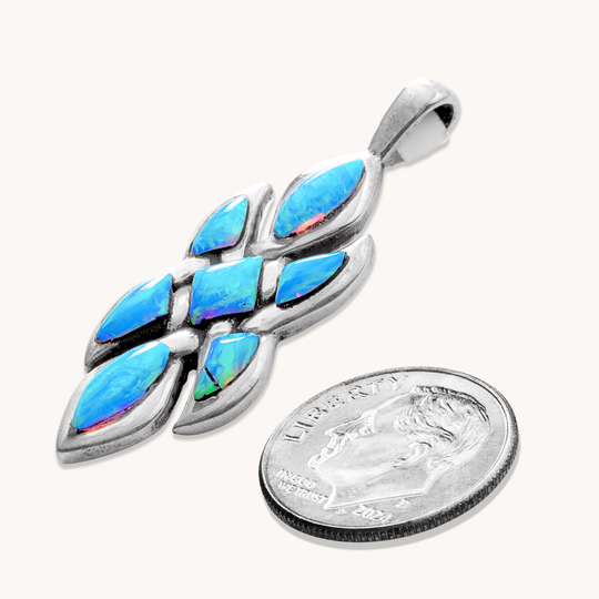 7-Stone Blue Opal Pendant