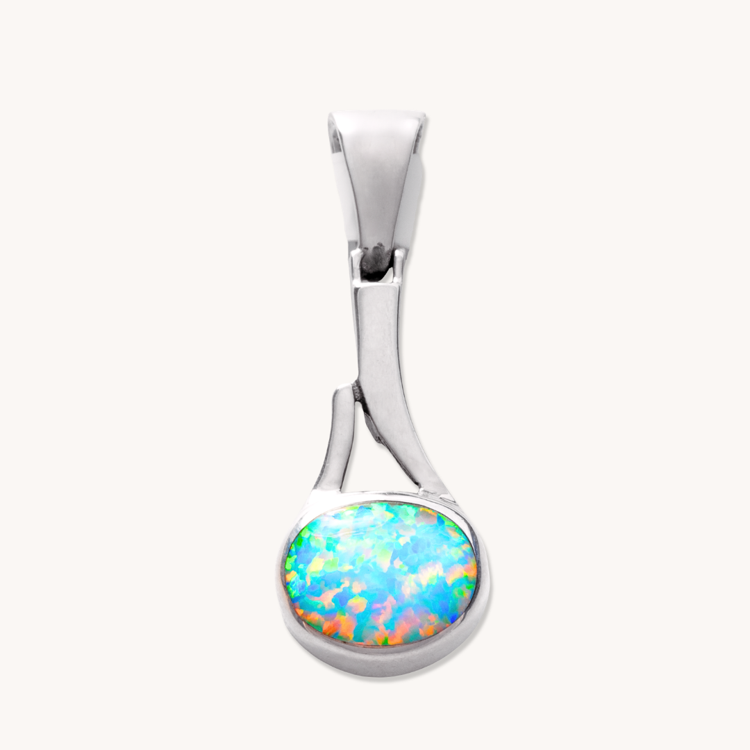 Delicate Opal Drop Pendant