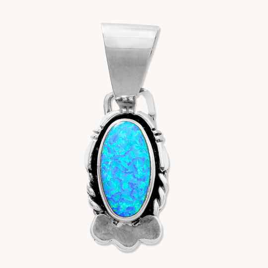 Blue Opal Pendant with Wide Bail
