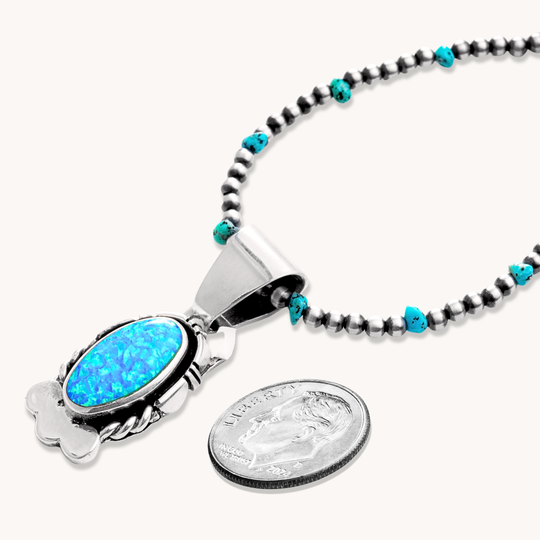 Blue Opal Pendant with Wide Bail