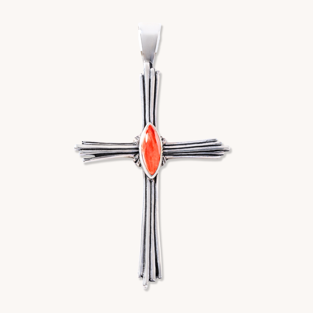 Cross Pendant with Spiny Oyster