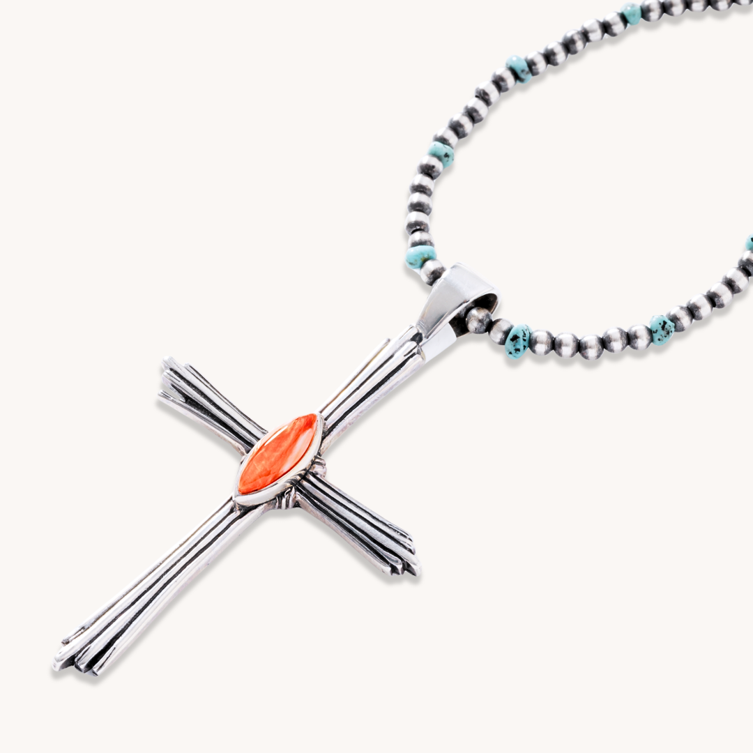 Cross Pendant with Spiny Oyster
