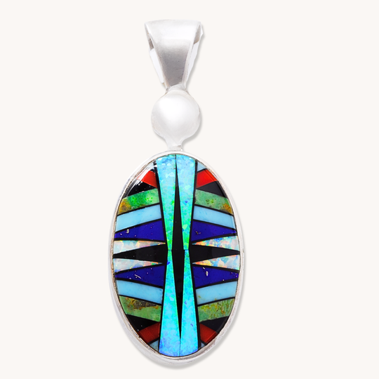 Multi-Stone Double-Sided Channel Inlay Pendants