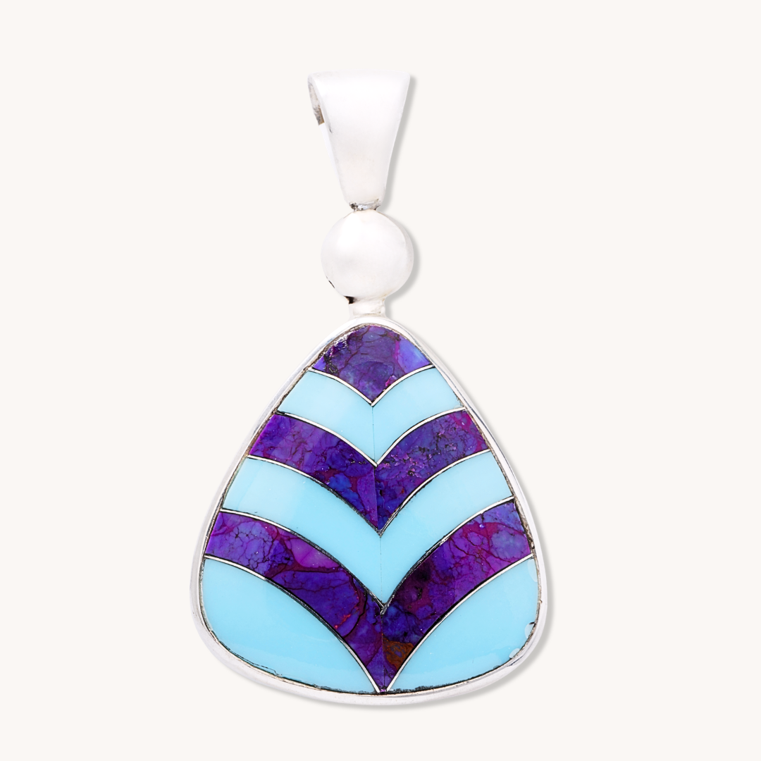 Reversible Turquoise Inlay Pendant