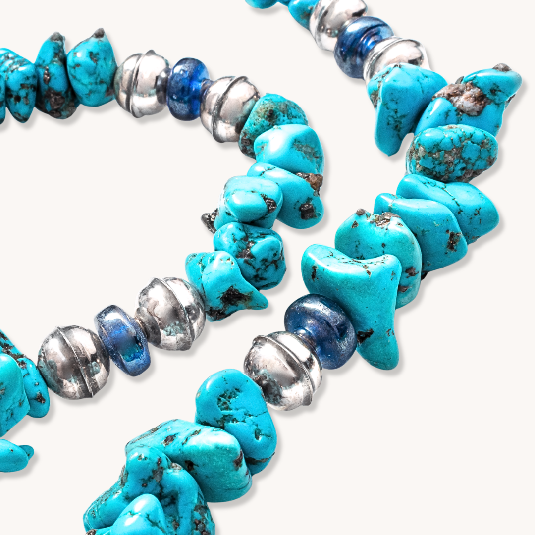 Natural Turquoise Beads Necklace & Bracelet Set