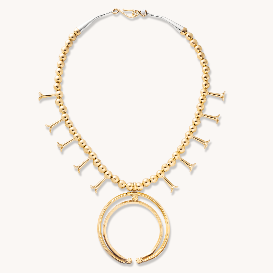 Brass Squash Blossom Necklace
