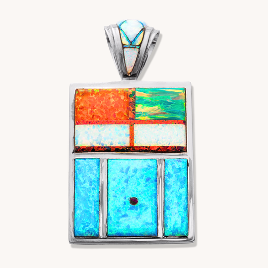 Zuni-Style Opal Inlay Pendant