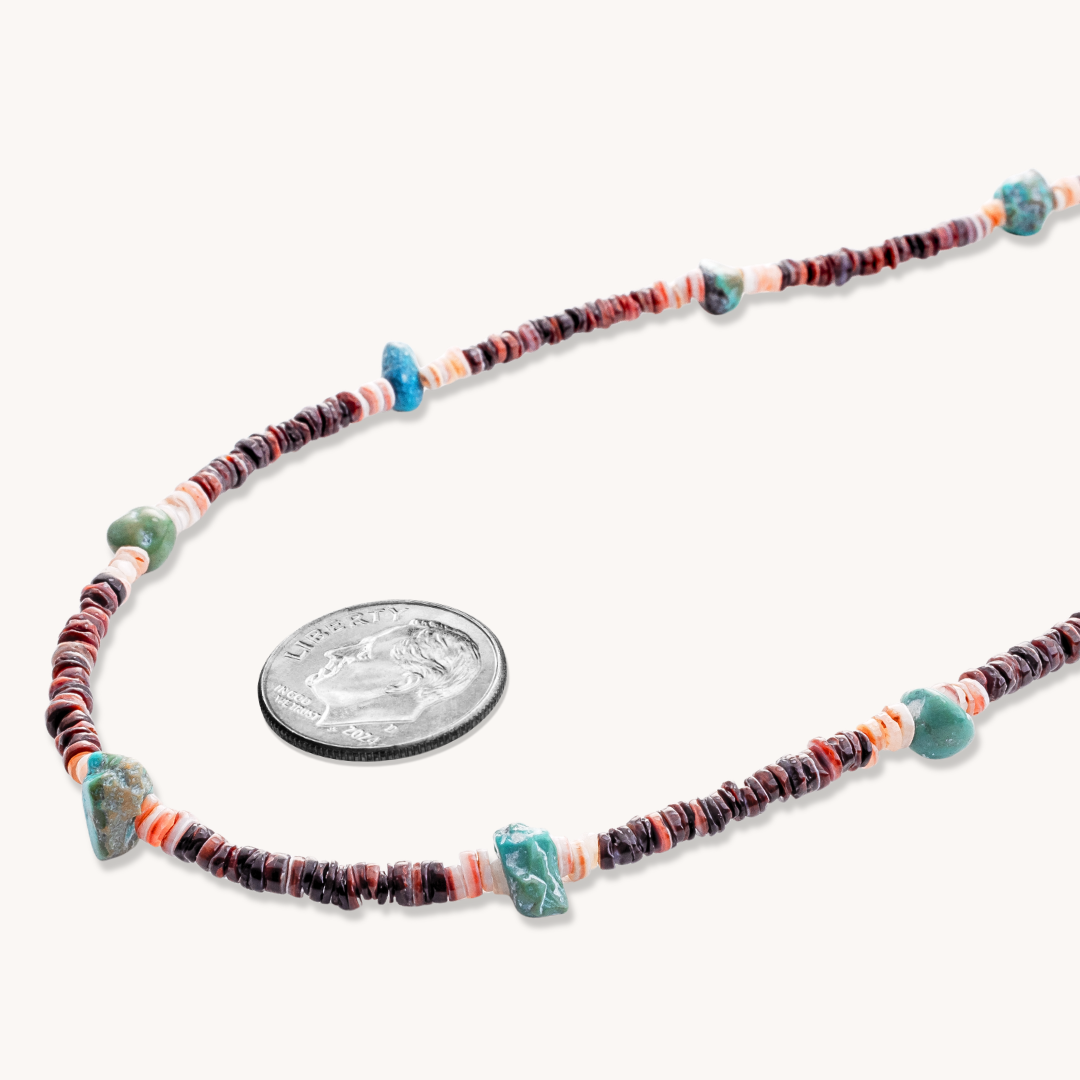 Petite Heishe & Turquoise Beads Necklace