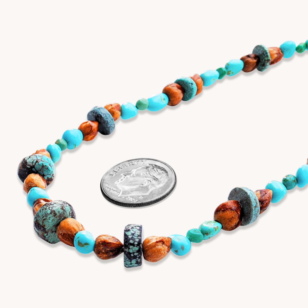 Natural Turquoise & Ghost Beads Necklace