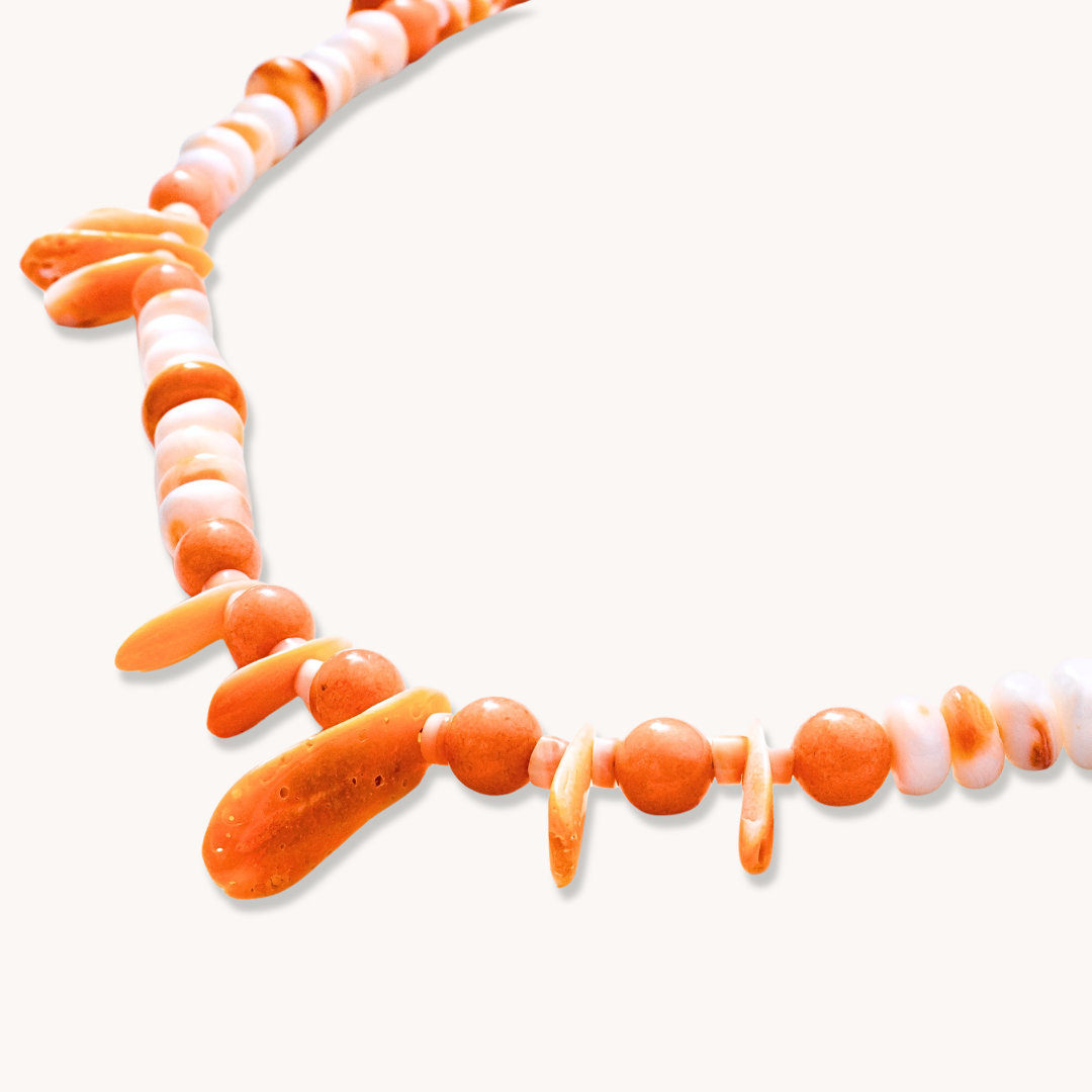 Coral & Spiny Oyster Beads Necklaces