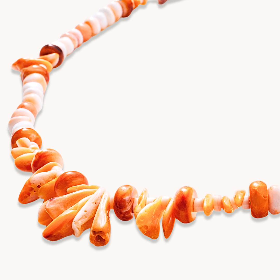 Coral & Spiny Oyster Beads Necklaces