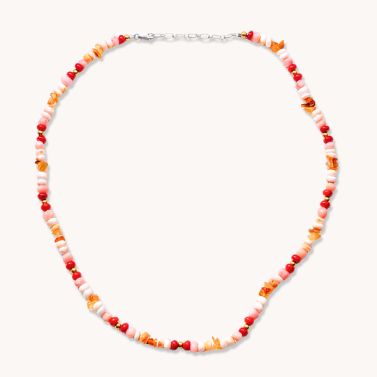 Turquoise, Coral, and Spiny Oyster Beads Necklace