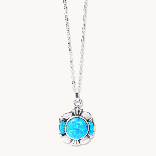 Opal Pendant with File-Work Accents