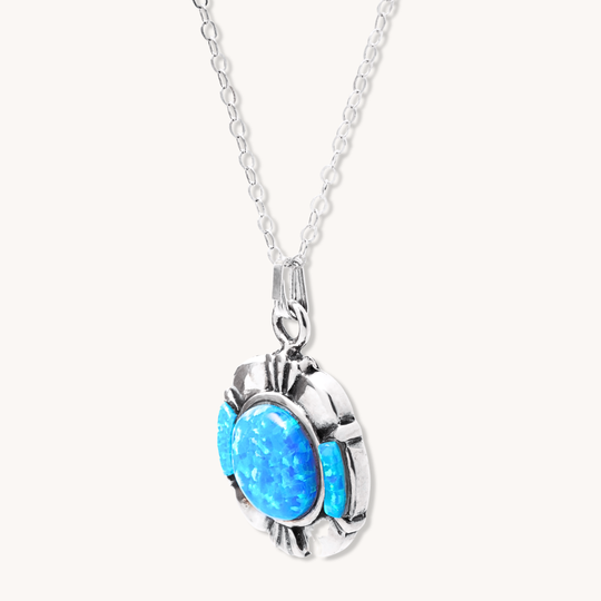 Opal Pendant with File-Work Accents