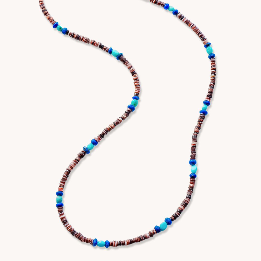 Heishe, Turquoise, and Lapis Beads Necklace