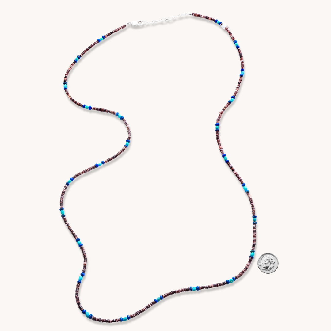Heishe, Turquoise, and Lapis Beads Necklace