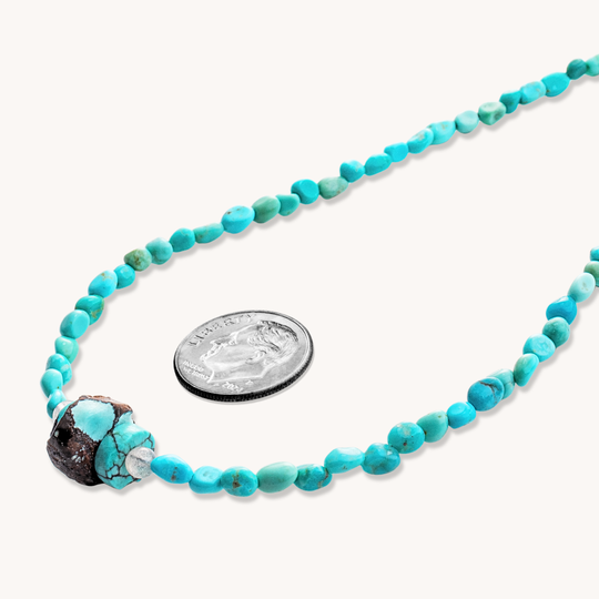 Petite Turquoise Nugget Beads Necklaces
