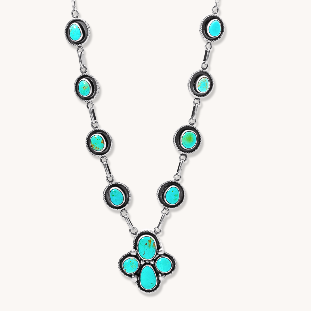 Turquoise Cluster Chain Necklace