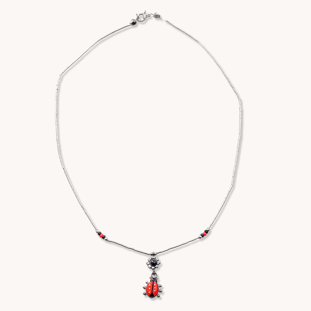 Liquid Silver Necklaces with Inlay Pendants