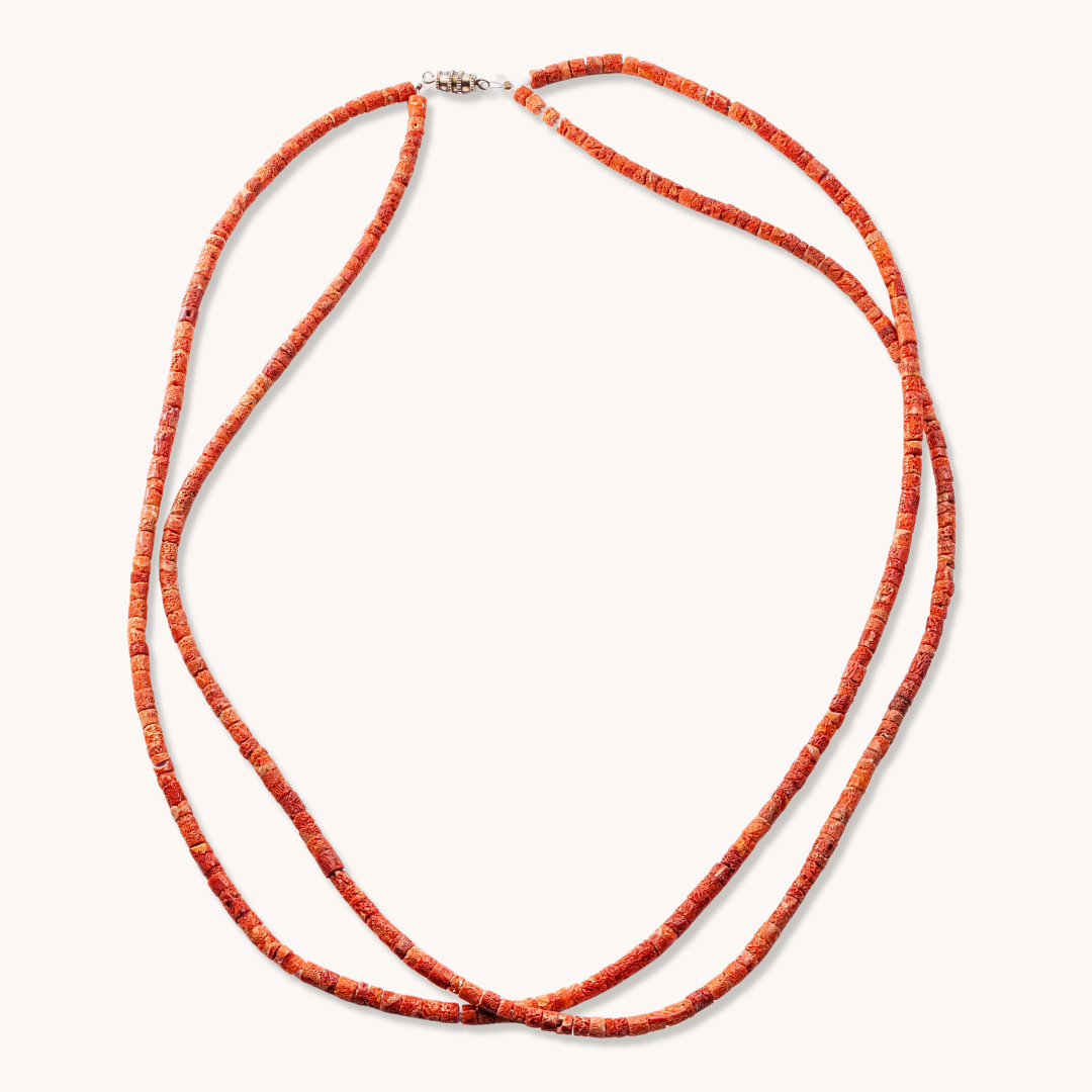 2-Strand Coral Beads Necklace