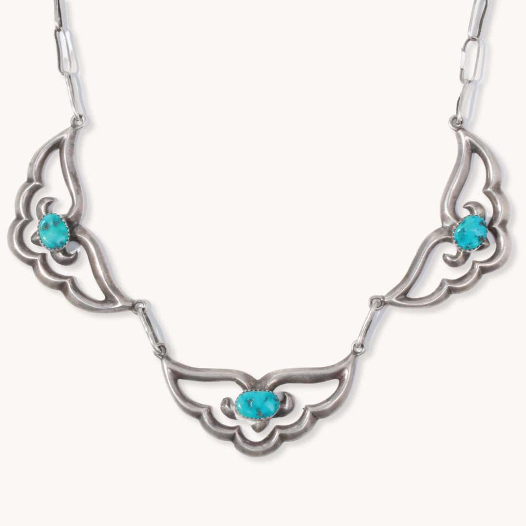 Triple Pendant Turquoise Necklace