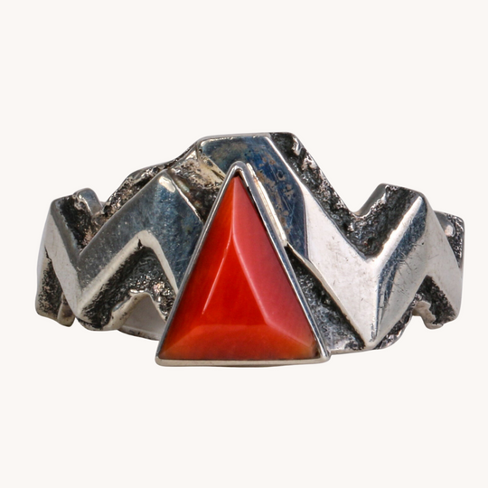 R.Henry Cast Coral Lightning Ring