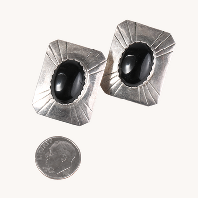 Vintage Onyx Stud Earrings