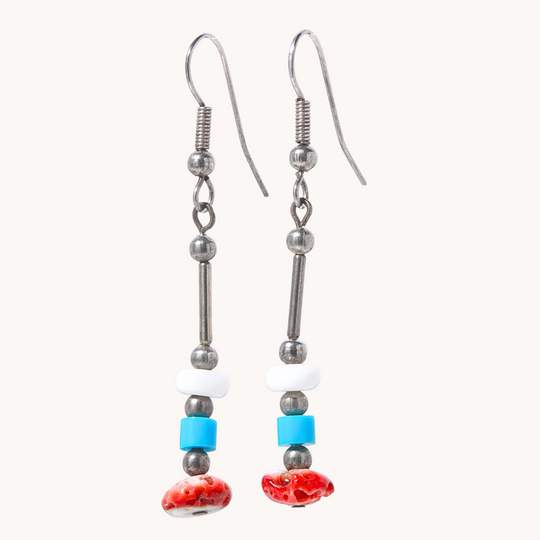 Multi-Stone Beaded Dangle Earrings