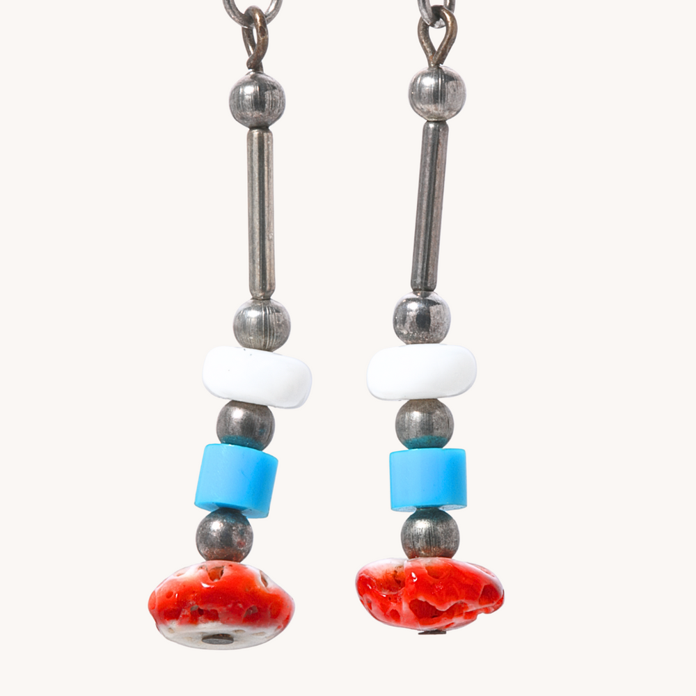 Multi-Stone Beaded Dangle Earrings