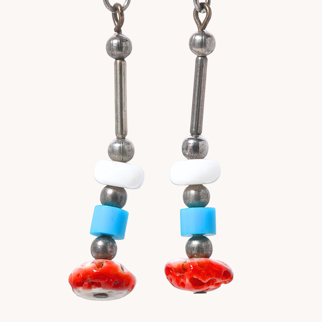 Multi-Stone Beaded Dangle Earrings