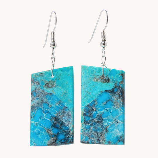 Quality Turquoise Slab Earrings