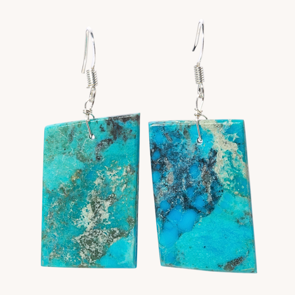 Quality Turquoise Slab Earrings