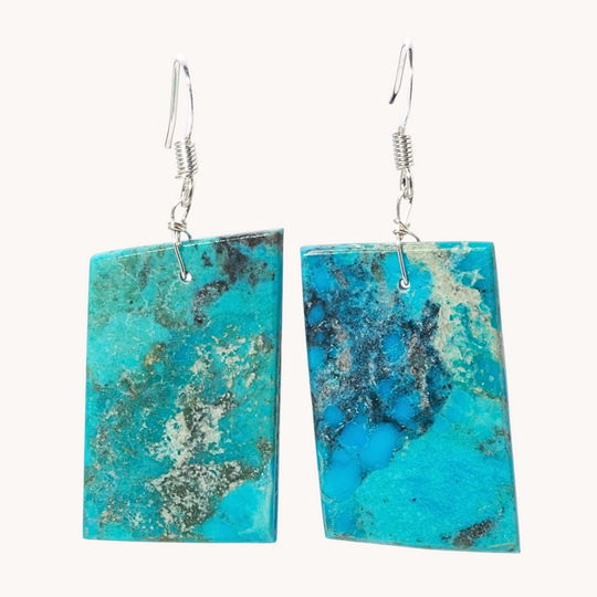Quality Turquoise Slab Earrings