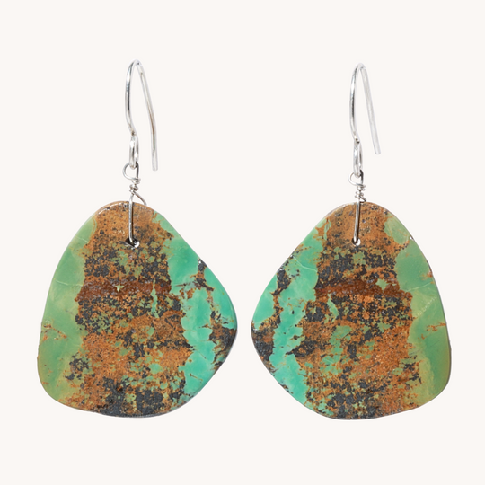 Green Turquoise Slab Earrings