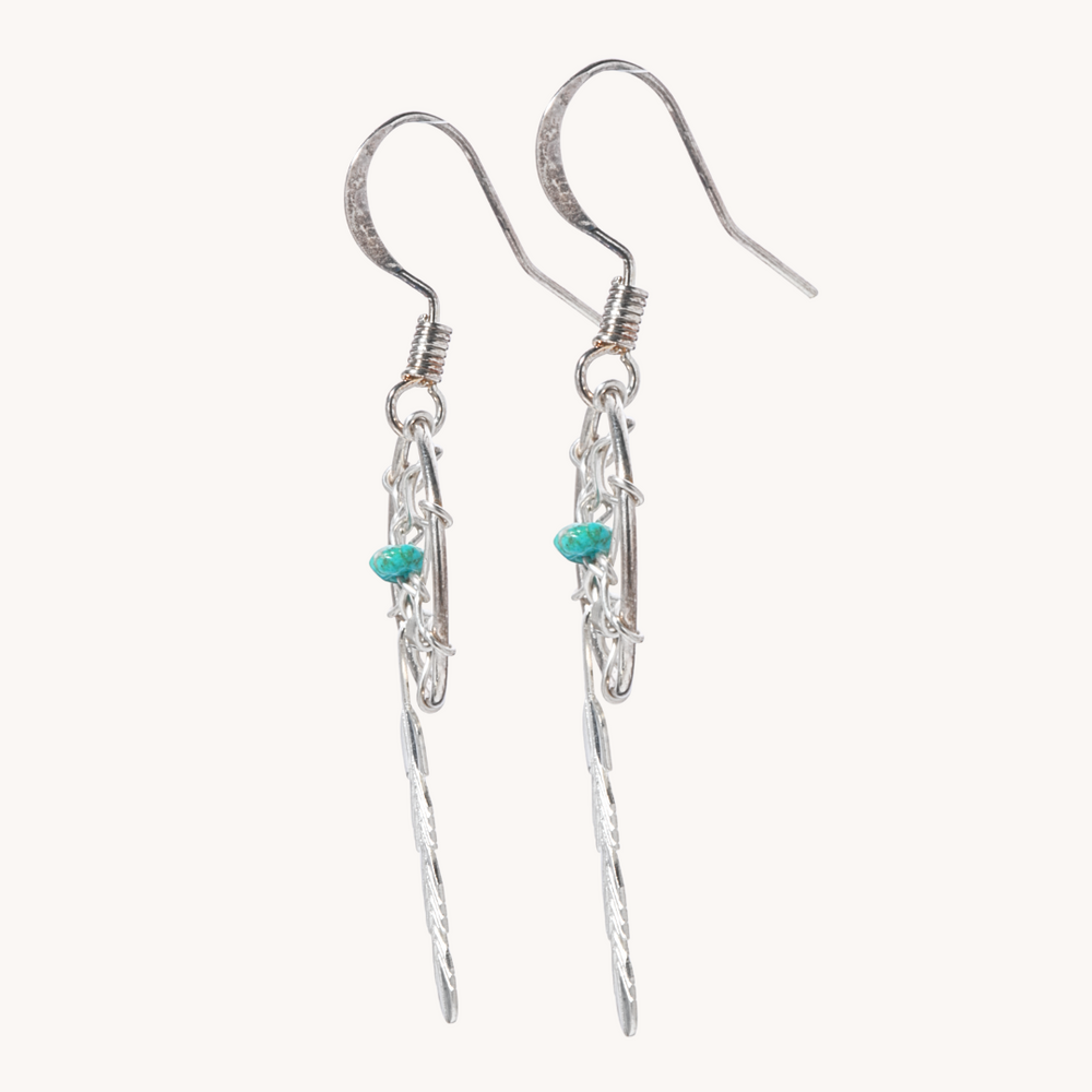 Dainty Turquoise Dreamcatcher Earrings