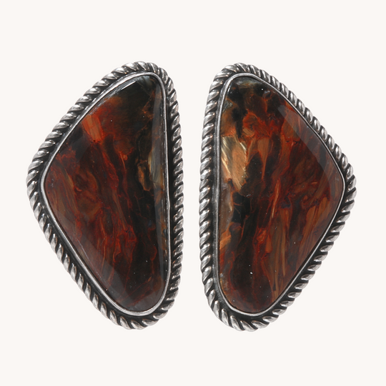 Mexican Fire Opal Post Earrings