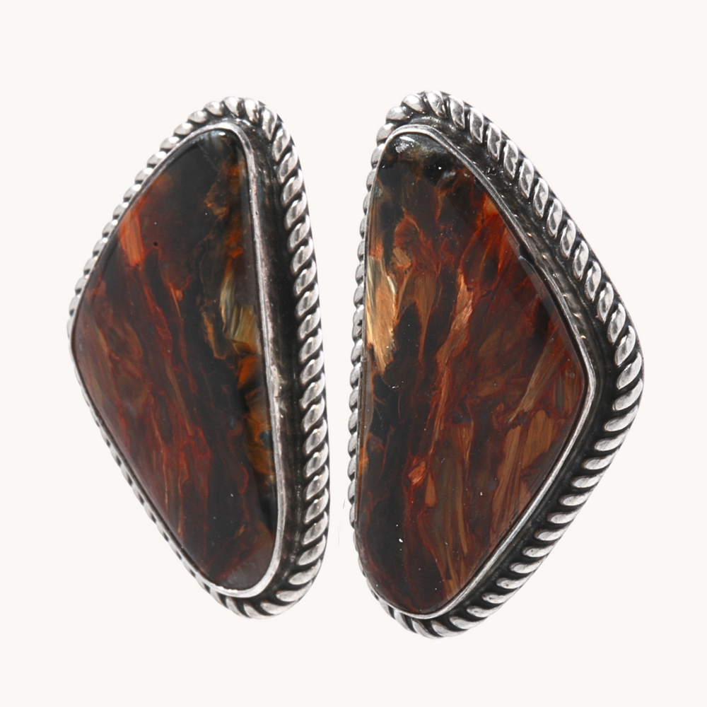 Mexican Fire Opal Post Earrings