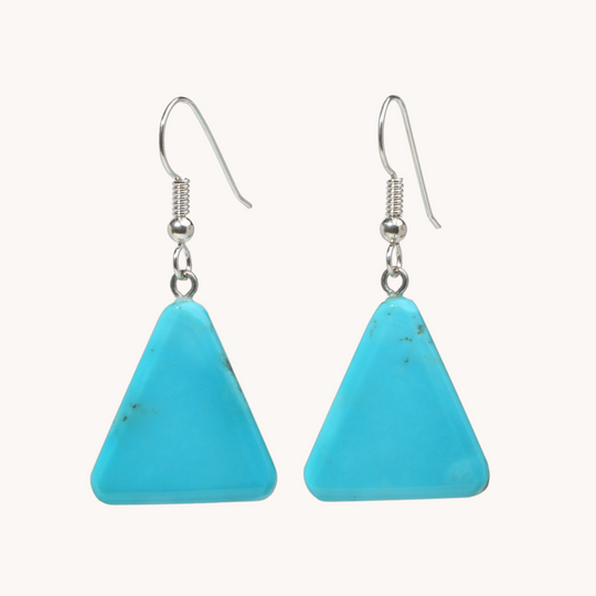 Blue Turquoise Slab Earrings
