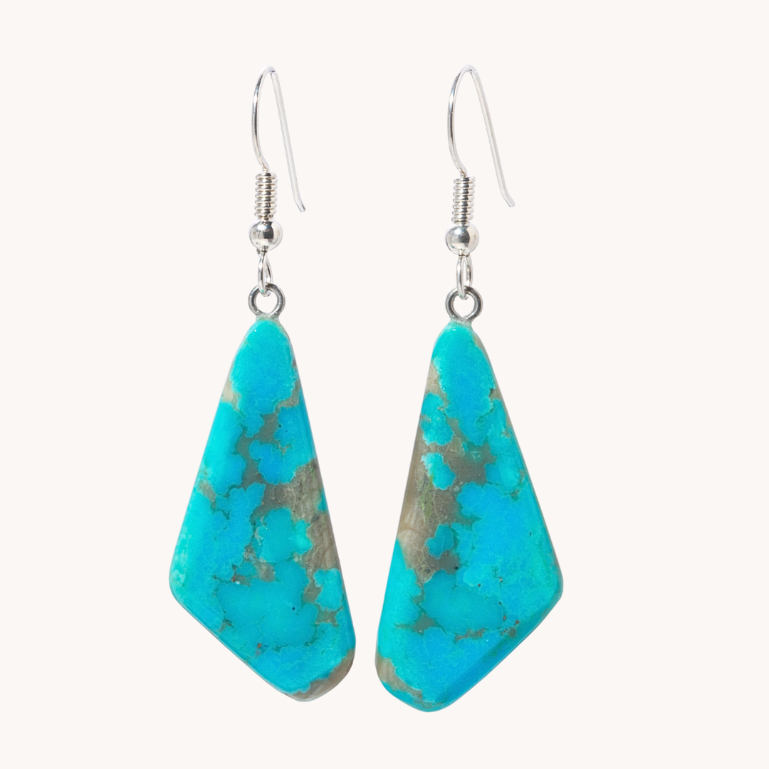 Blue Turquoise Slab Earrings
