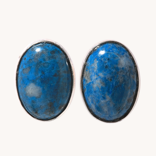 Denim Lapis Stud Earrings